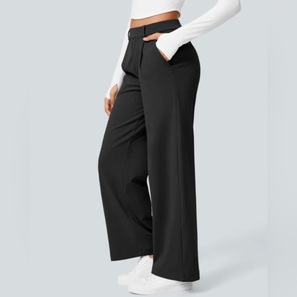 HALARA Black Wide-Leg Women's Pants - Picture 1 of 9